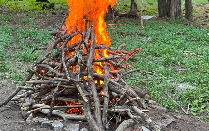 Celebración al aire libre en la estancia